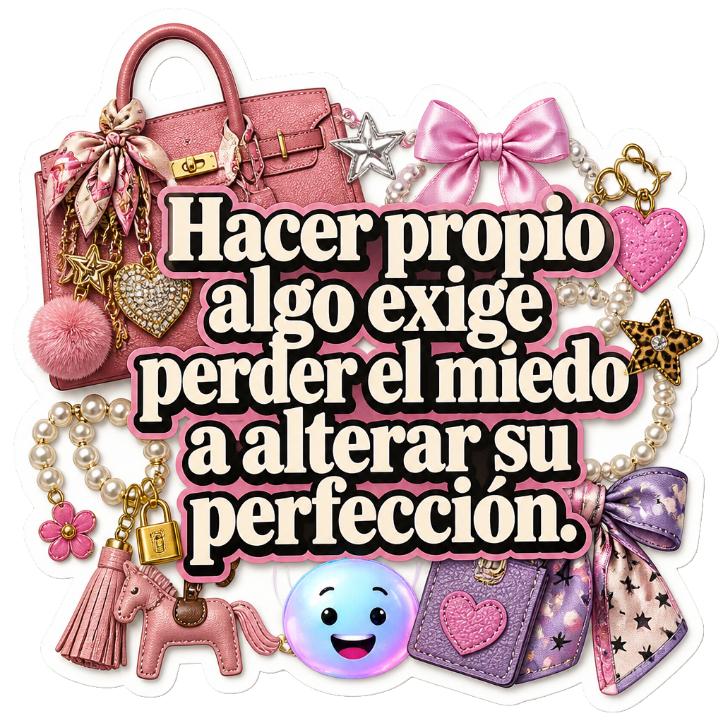 Hacer propio algo exige perder el miedo a alterar su perfección.