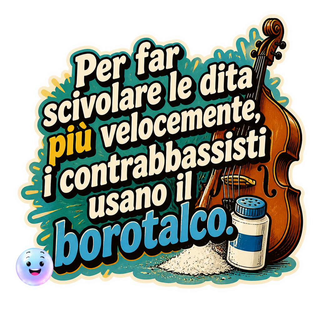 Per far scivolare le dita più velocemente, i contrabbassisti usano il borotalco.