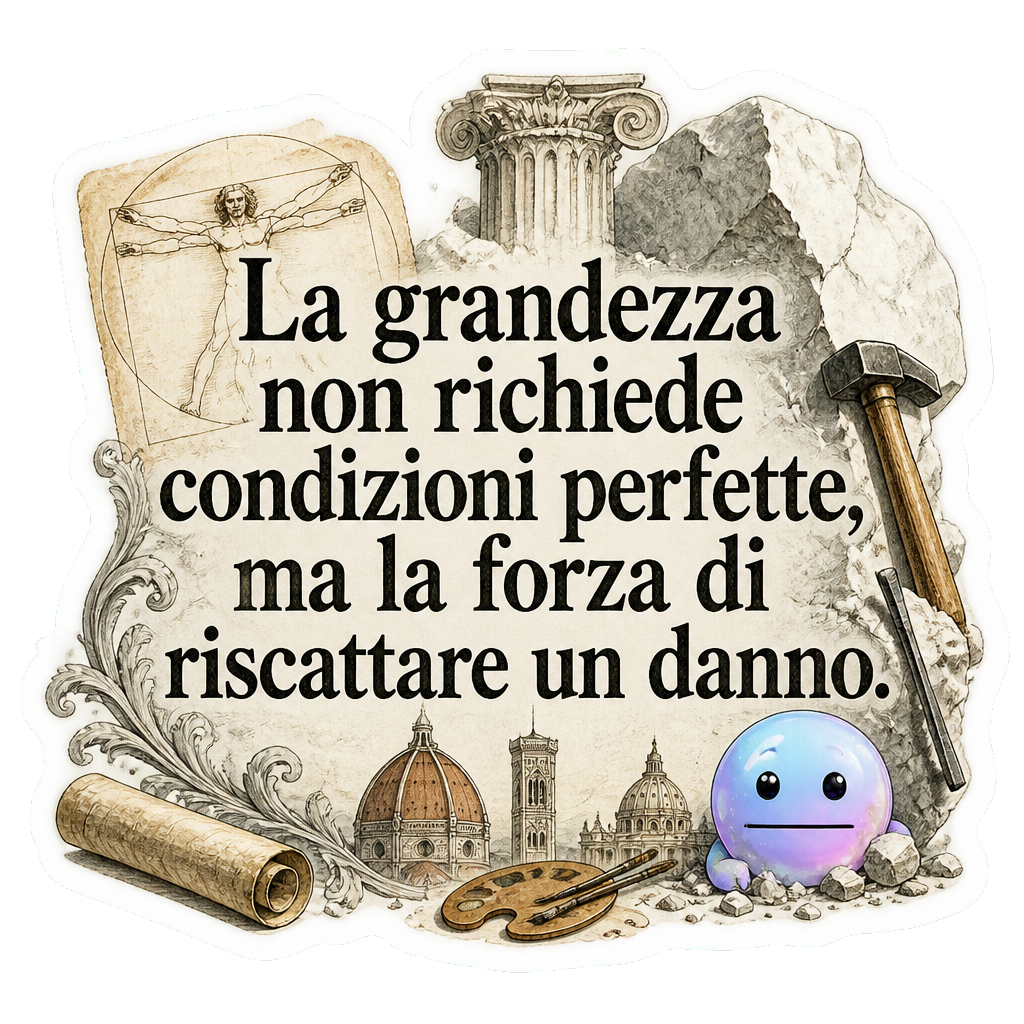 La grandezza non richiede condizioni perfette, ma la forza di riscattare un danno.