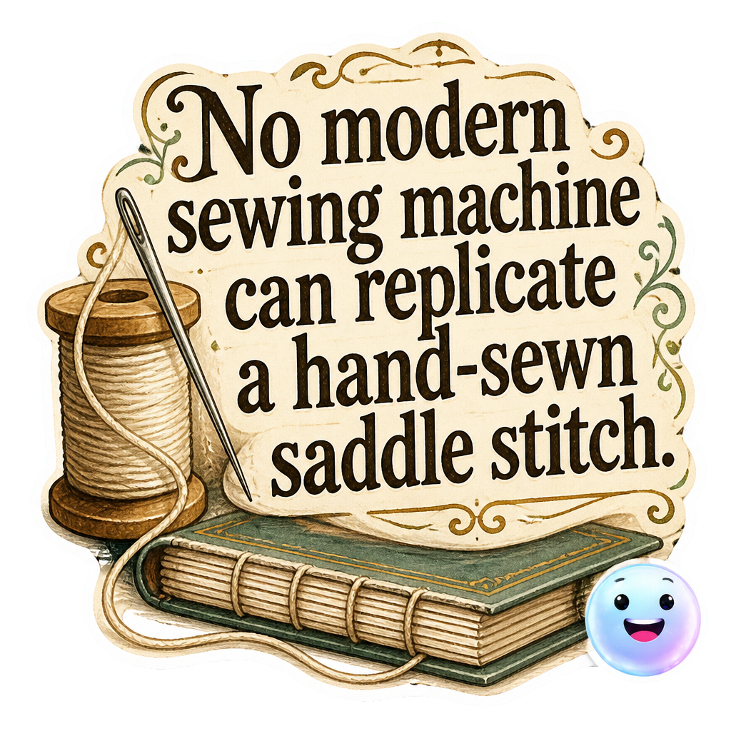 No modern sewing machine can replicate a hand-sewn saddle stitch.