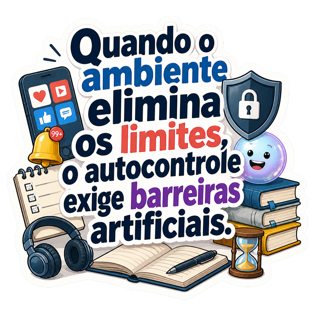 Quando o ambiente elimina os limites, o autocontrole exige barreiras artificiais.