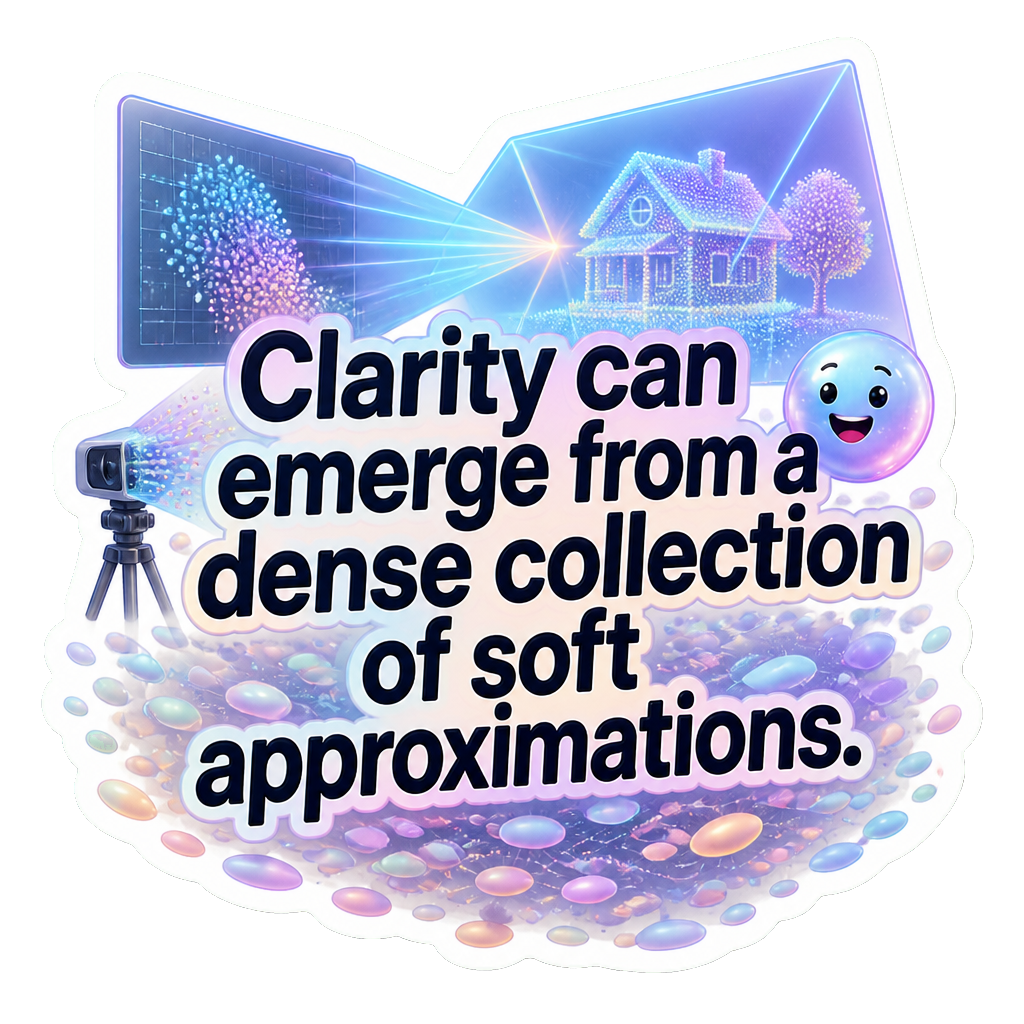 Clarity can emerge from a dense collection of soft approximations.