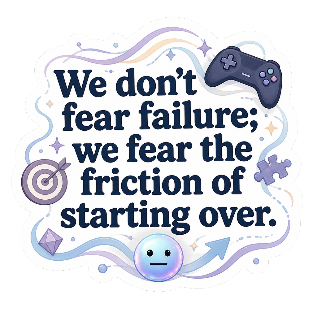 We don't fear failure; we fear the friction of starting over.