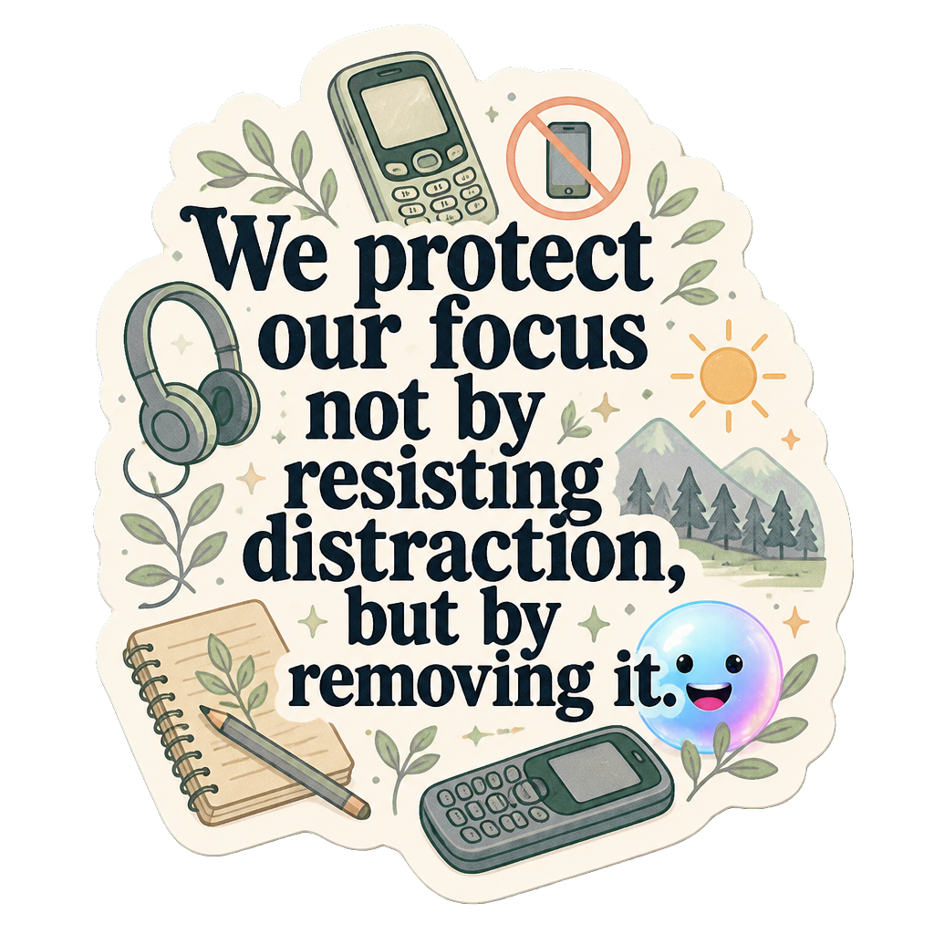 We protect our focus not by resisting distraction, but by removing it.