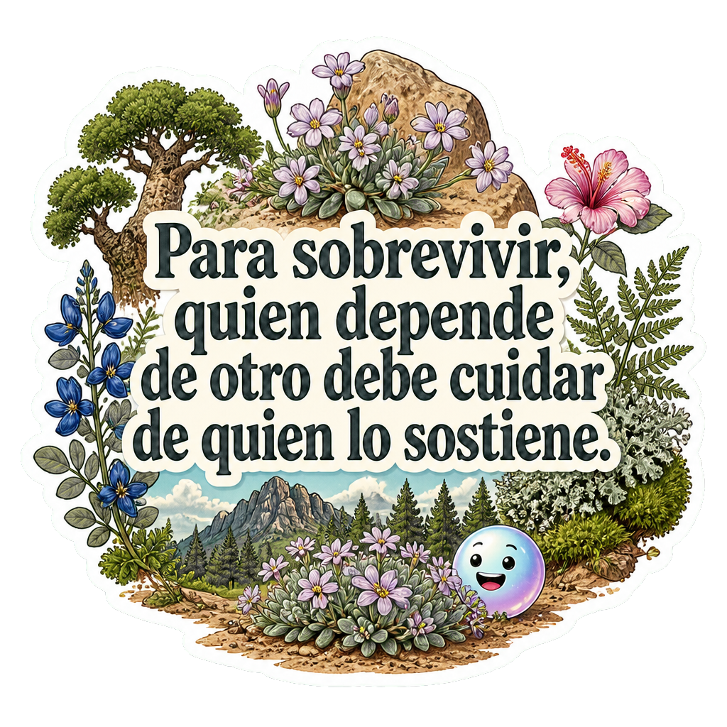 Para sobrevivir, quien depende de otro debe cuidar de quien lo sostiene.