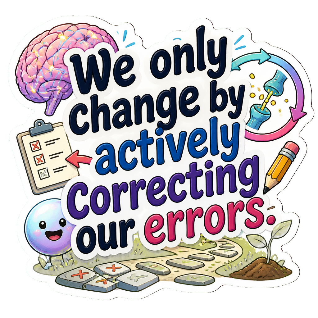 We only change by actively correcting our errors.