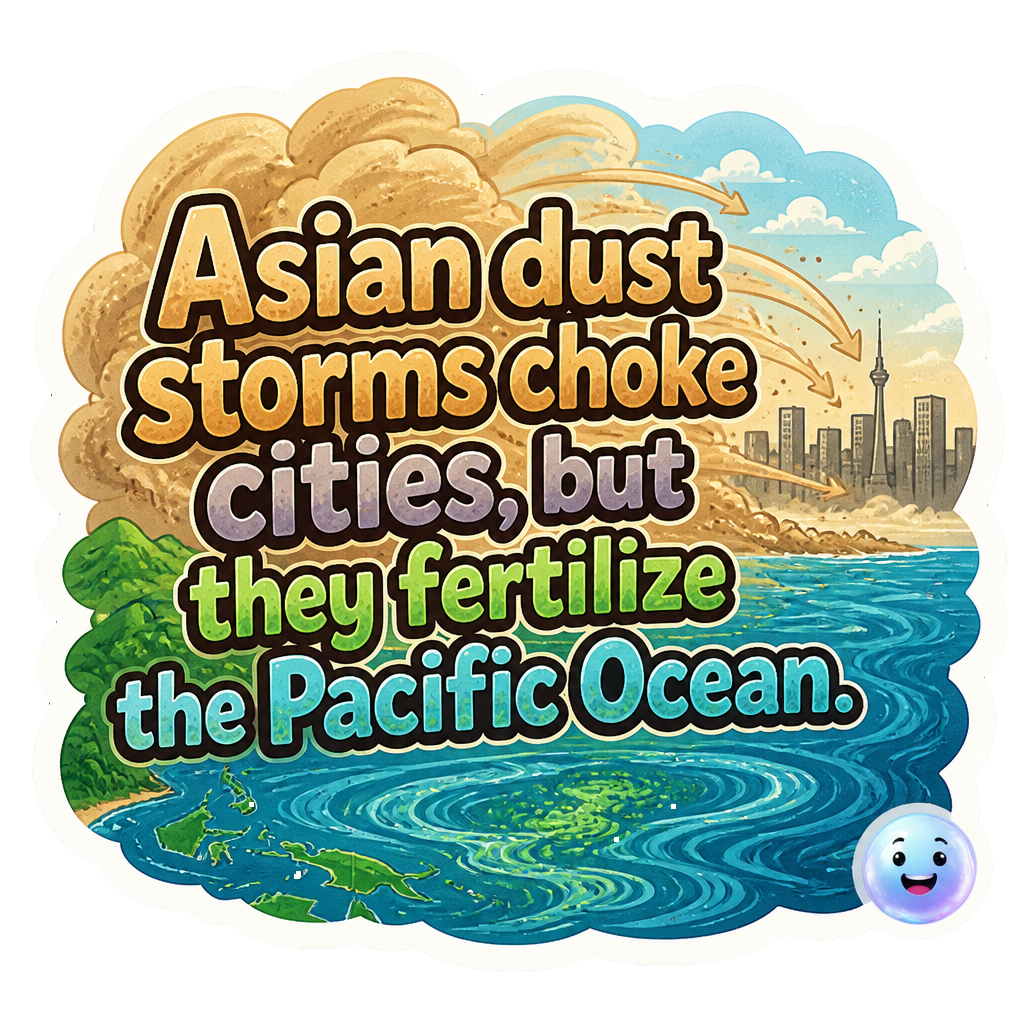 Asian dust storms choke cities, but they fertilize the Pacific Ocean.
