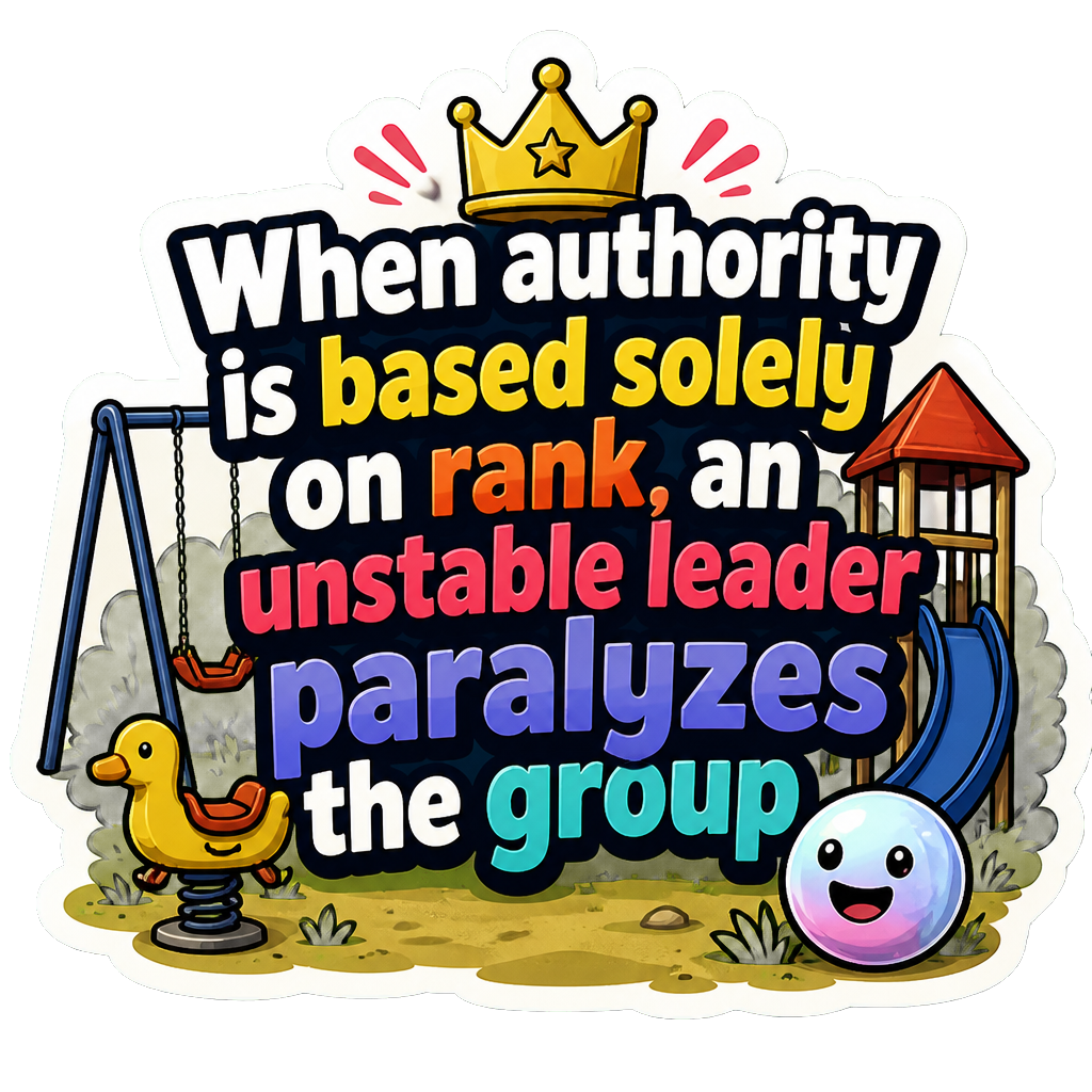 When authority is based solely on rank, an unstable leader paralyzes the group.