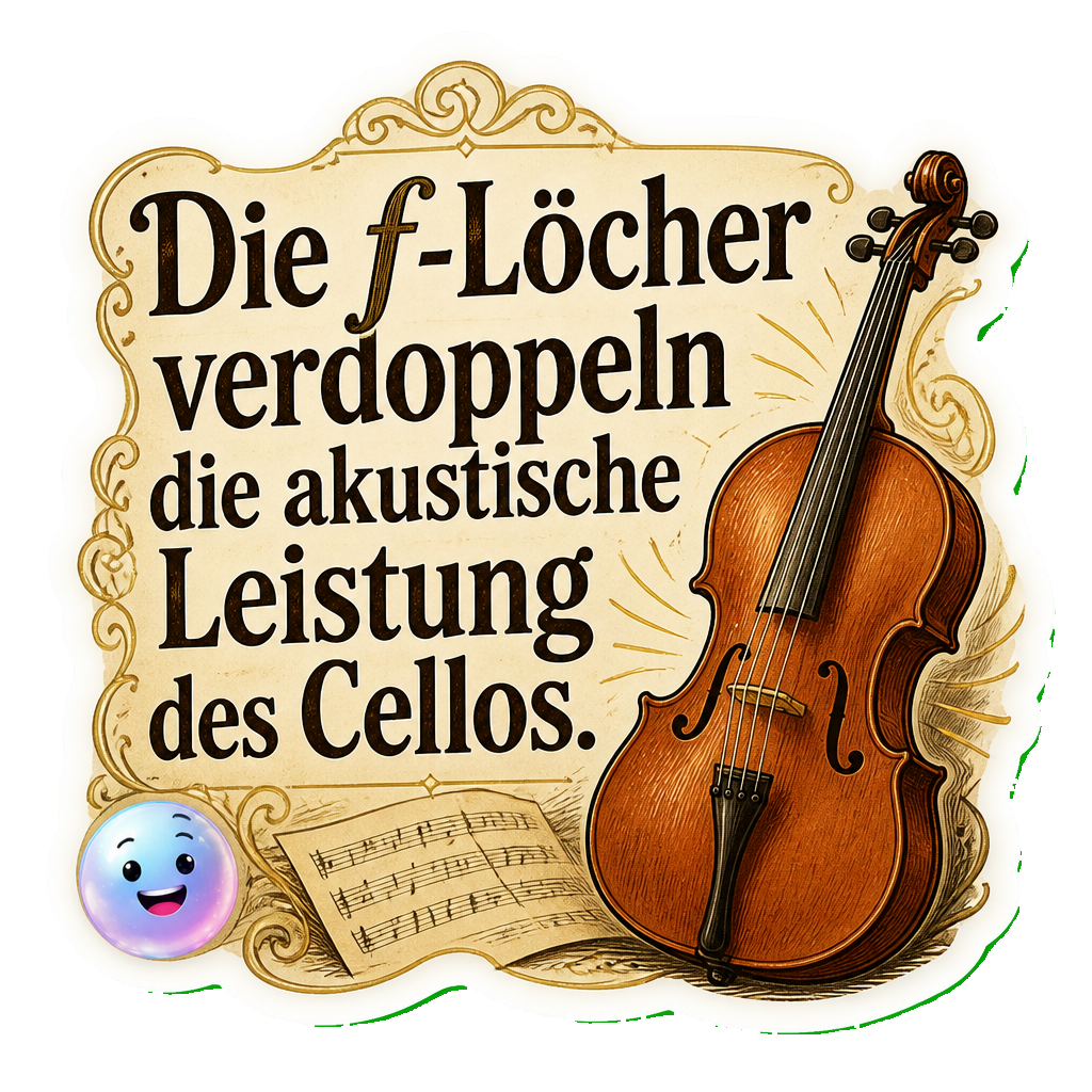 Die f-Löcher verdoppeln die akustische Leistung des Cellos.