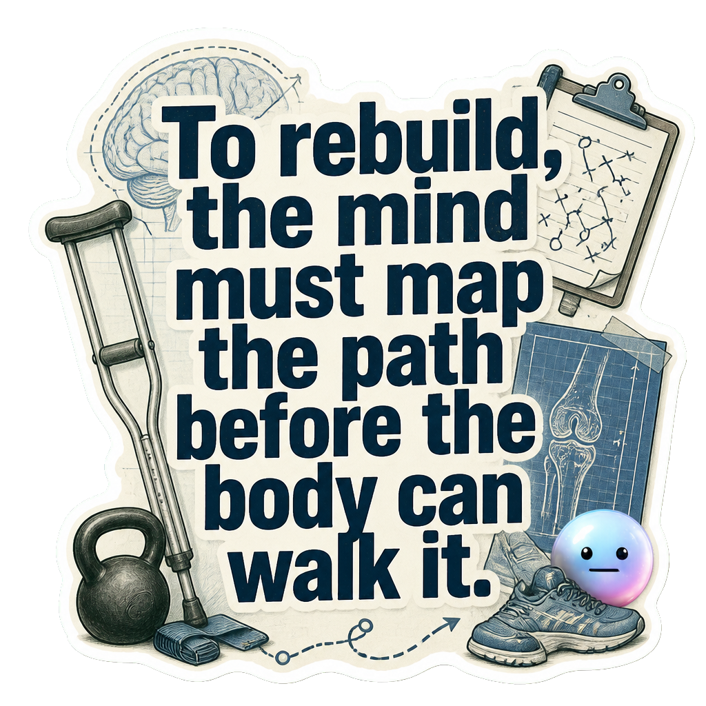 To rebuild, the mind must map the path before the body can walk it.