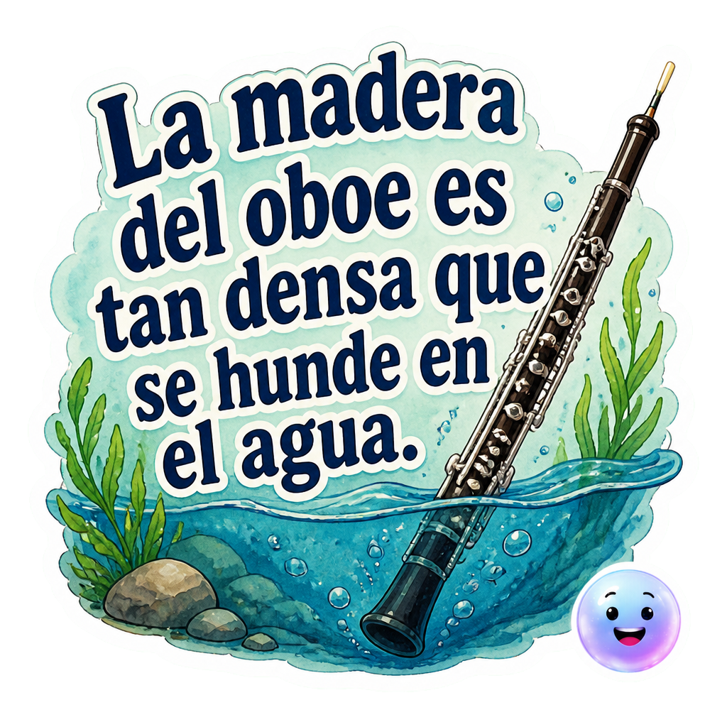 La madera del oboe es tan densa que se hunde en el agua.