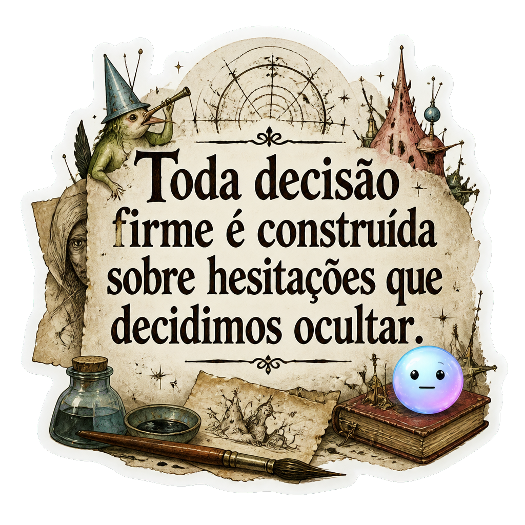 Toda decisão firme é construída sobre hesitações que decidimos ocultar.