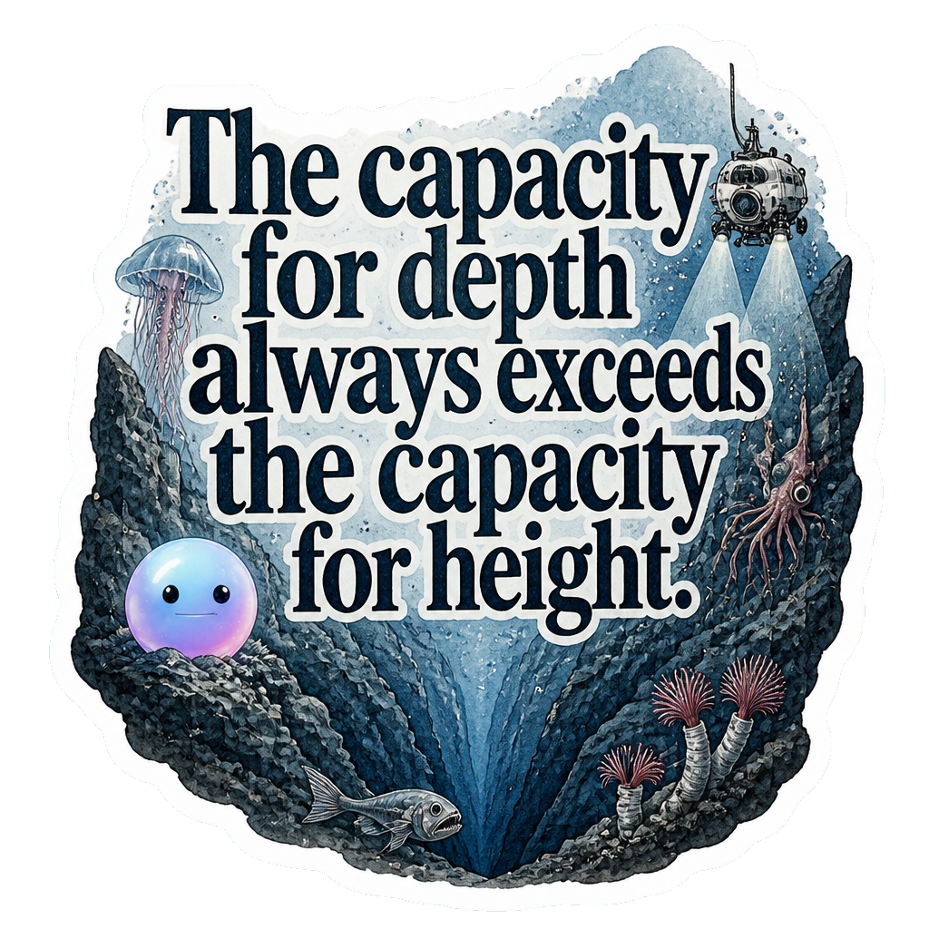 The capacity for depth always exceeds the capacity for height.