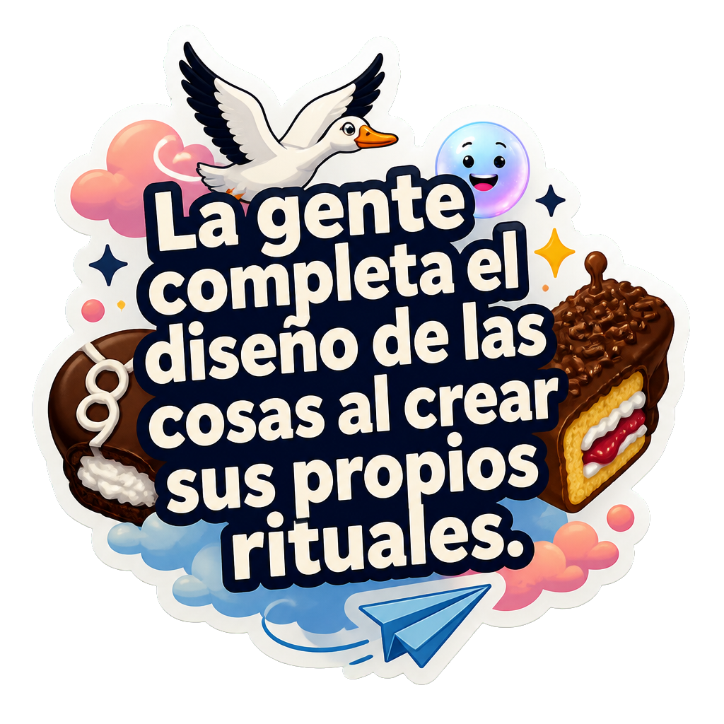 La gente completa el diseño de las cosas al crear sus propios rituales.