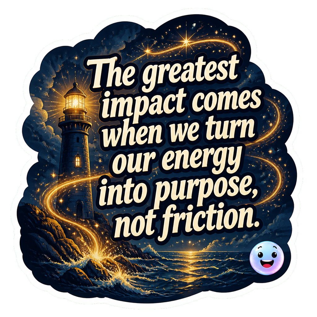 The greatest impact comes when we turn our energy into purpose, not friction.