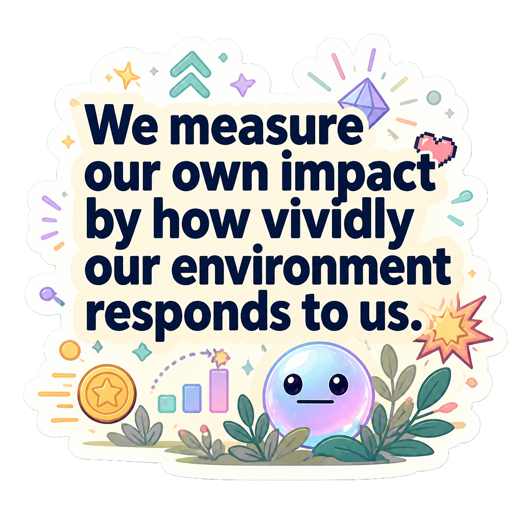 We measure our own impact by how vividly our environment responds to us.