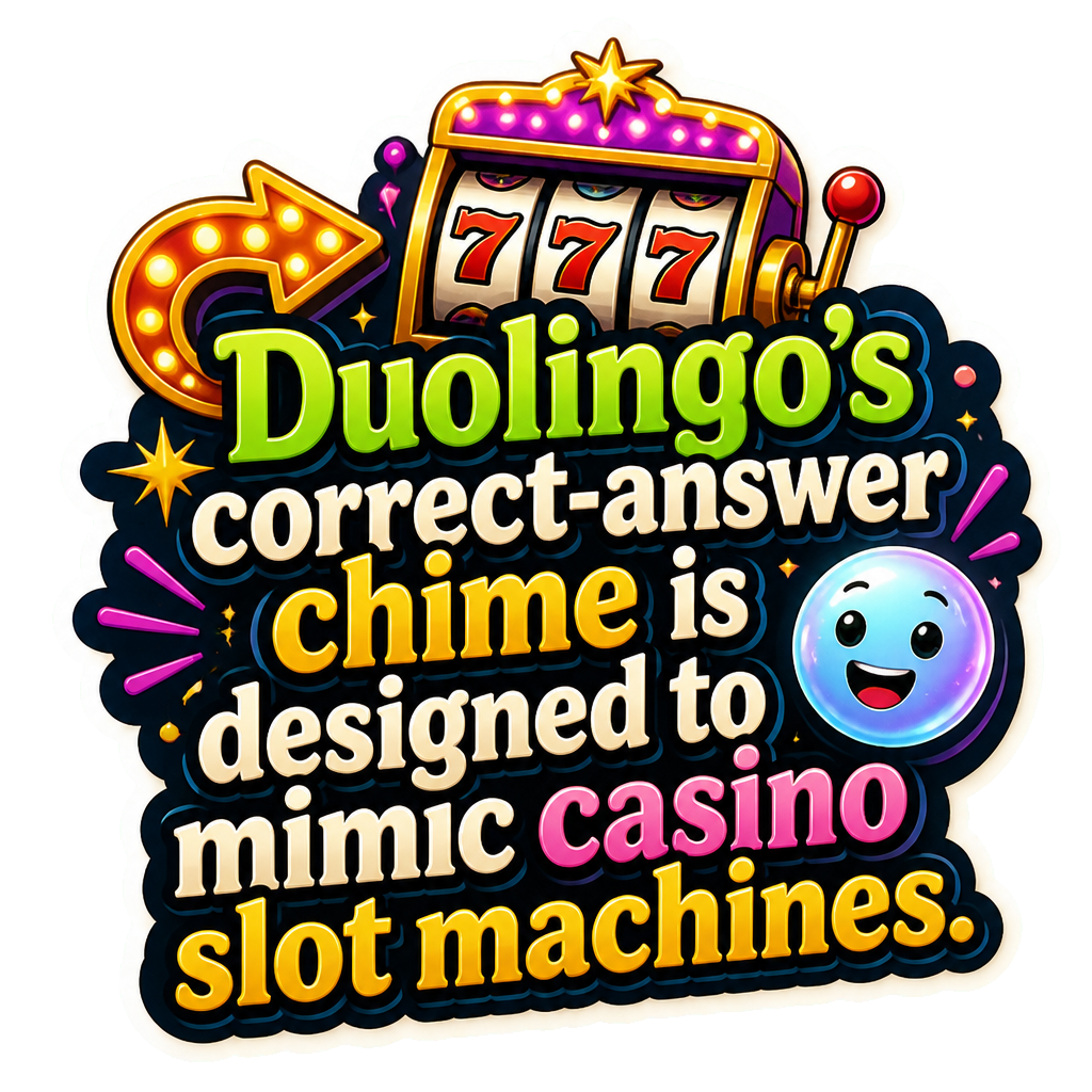 Duolingo's correct-answer chime is designed to mimic casino slot machines.