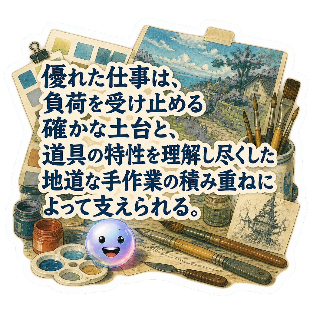 優れた仕事は、負荷を受け止める確かな土台と、道具の特性を理解し尽くした地道な手作業の積み重ねによって支えられる。