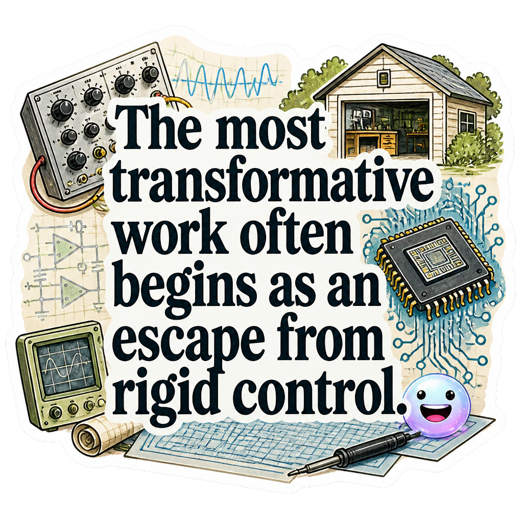 The most transformative work often begins as an escape from rigid control.