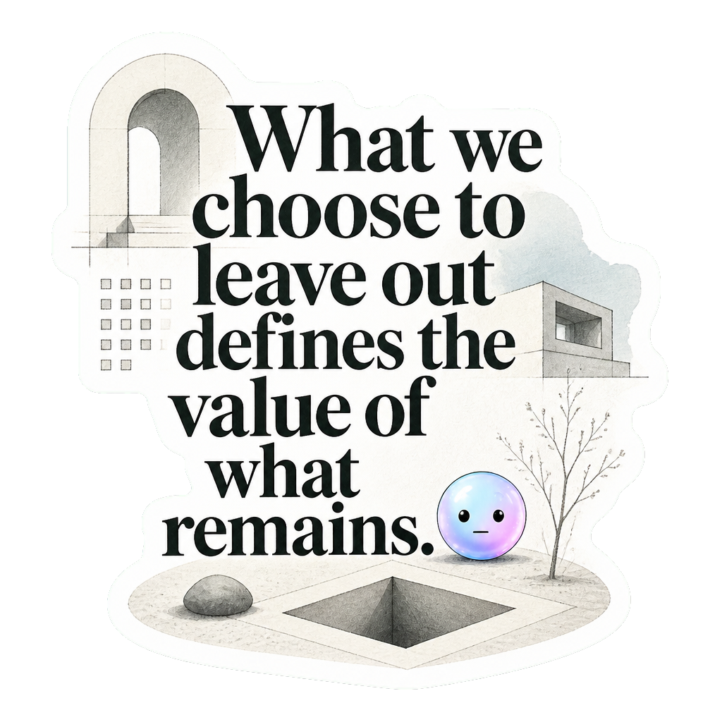 What we choose to leave out defines the value of what remains.