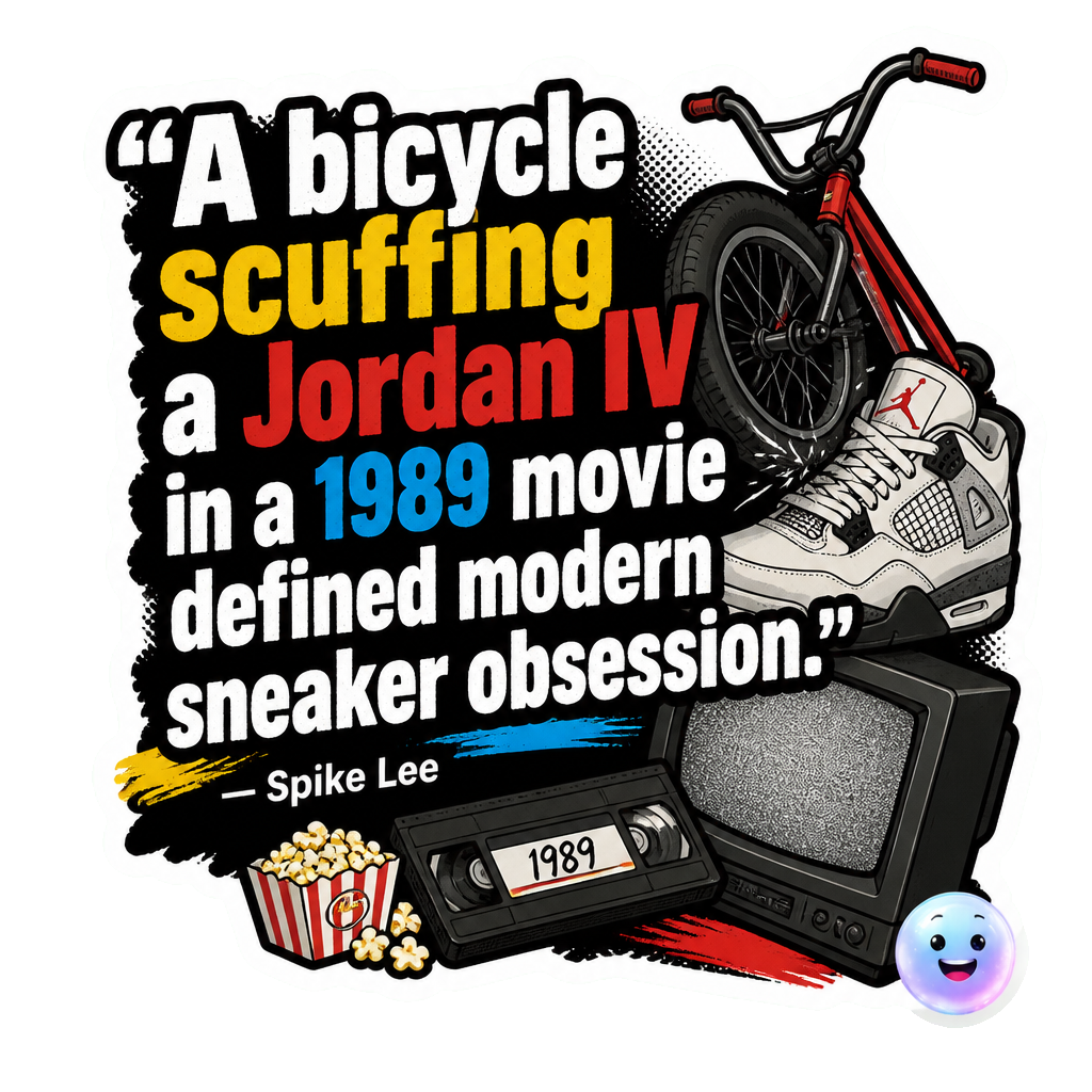 A bicycle scuffing a Jordan IV in a 1989 movie defined modern sneaker obsession.