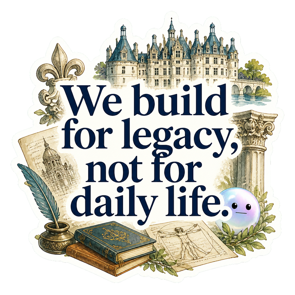 We build for legacy, not for daily life.