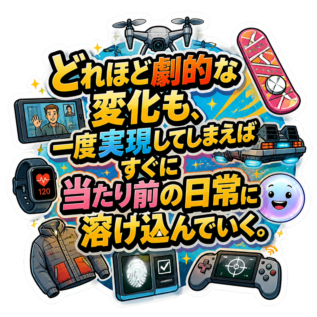 どれほど劇的な変化も、一度実現してしまえばすぐに当たり前の日常に溶け込んでいく。