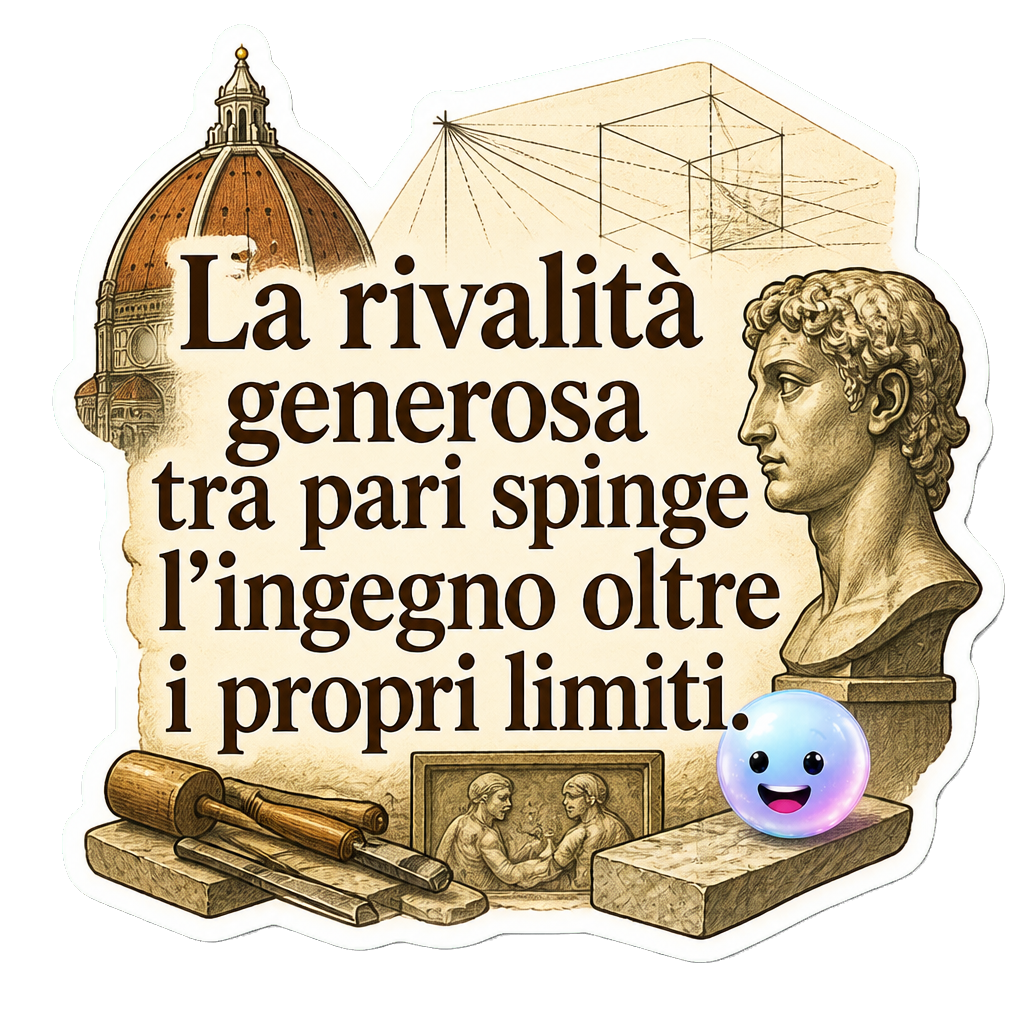 La rivalità generosa tra pari spinge l'ingegno oltre i propri limiti.