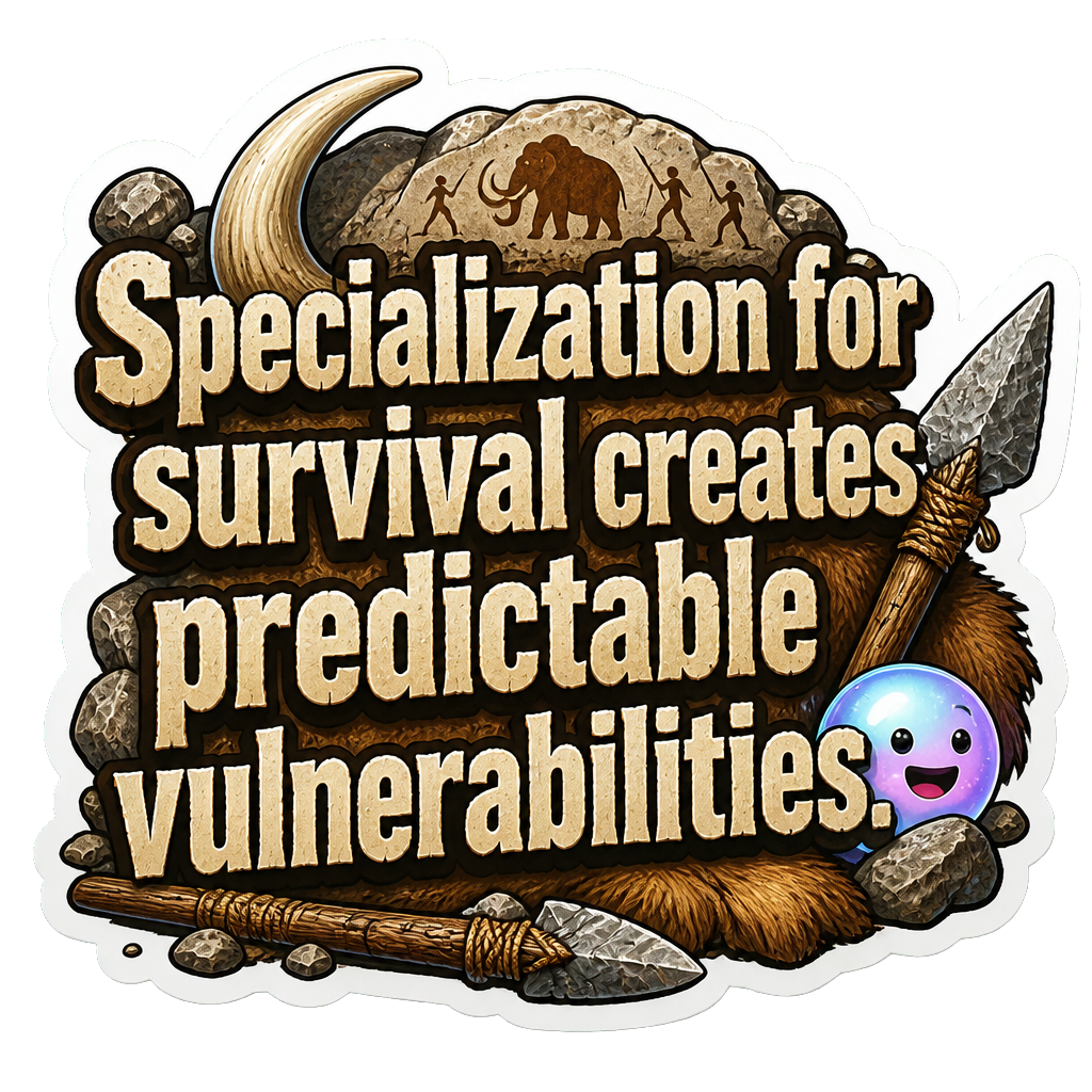 Specialization for survival creates predictable vulnerabilities.