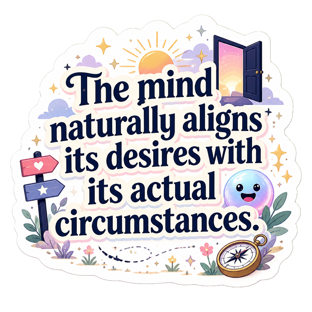 The mind naturally aligns its desires with its actual circumstances.