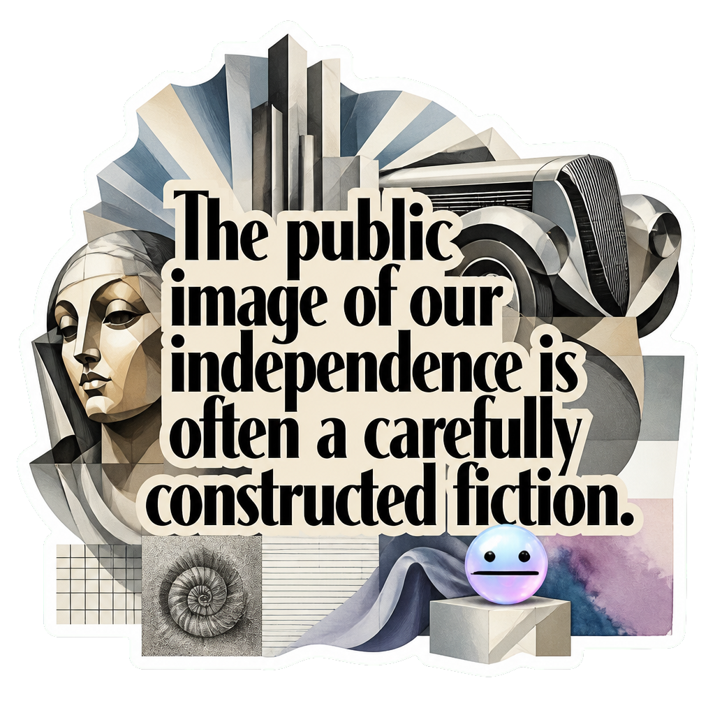 The public image of our independence is often a carefully constructed fiction.