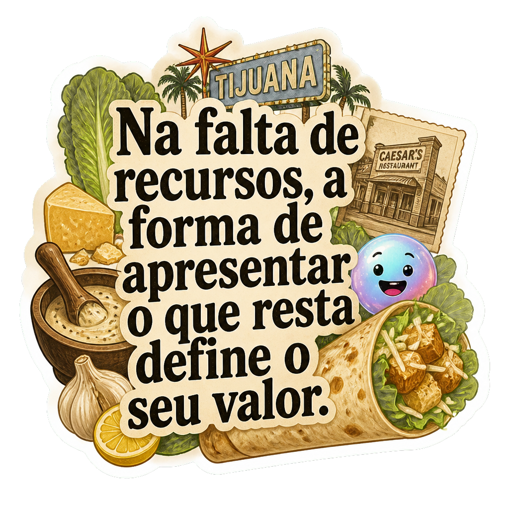 Na falta de recursos, a forma de apresentar o que resta define o seu valor.
