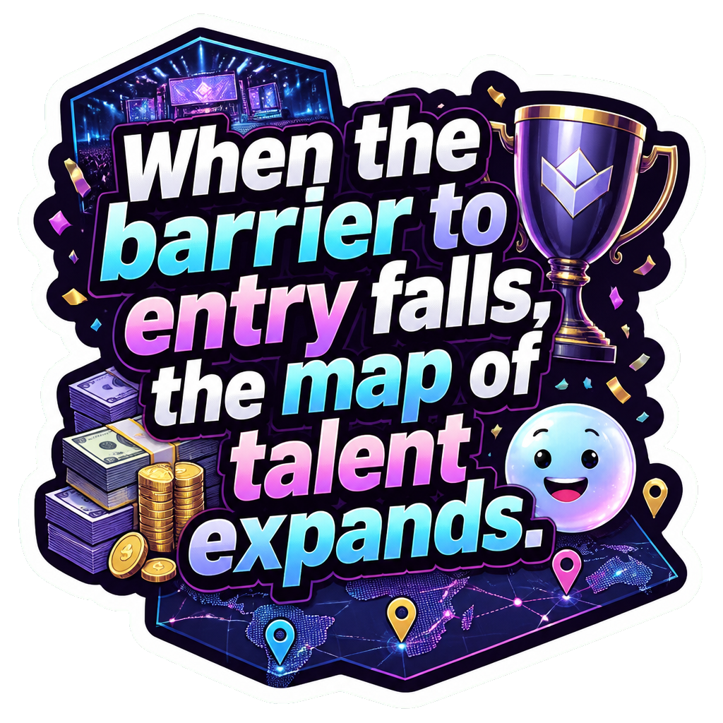 When the barrier to entry falls, the map of talent expands.
