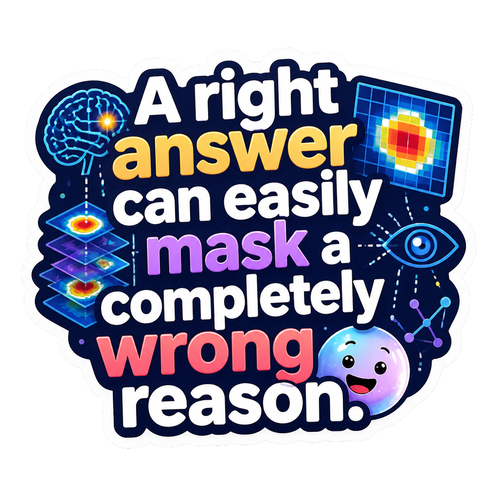A right answer can easily mask a completely wrong reason.
