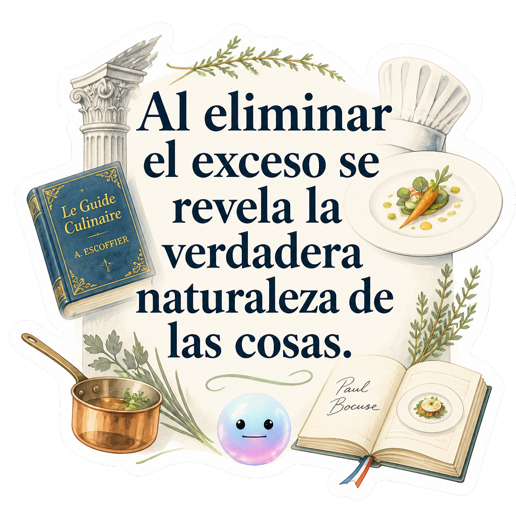 Al eliminar el exceso se revela la verdadera naturaleza de las cosas.