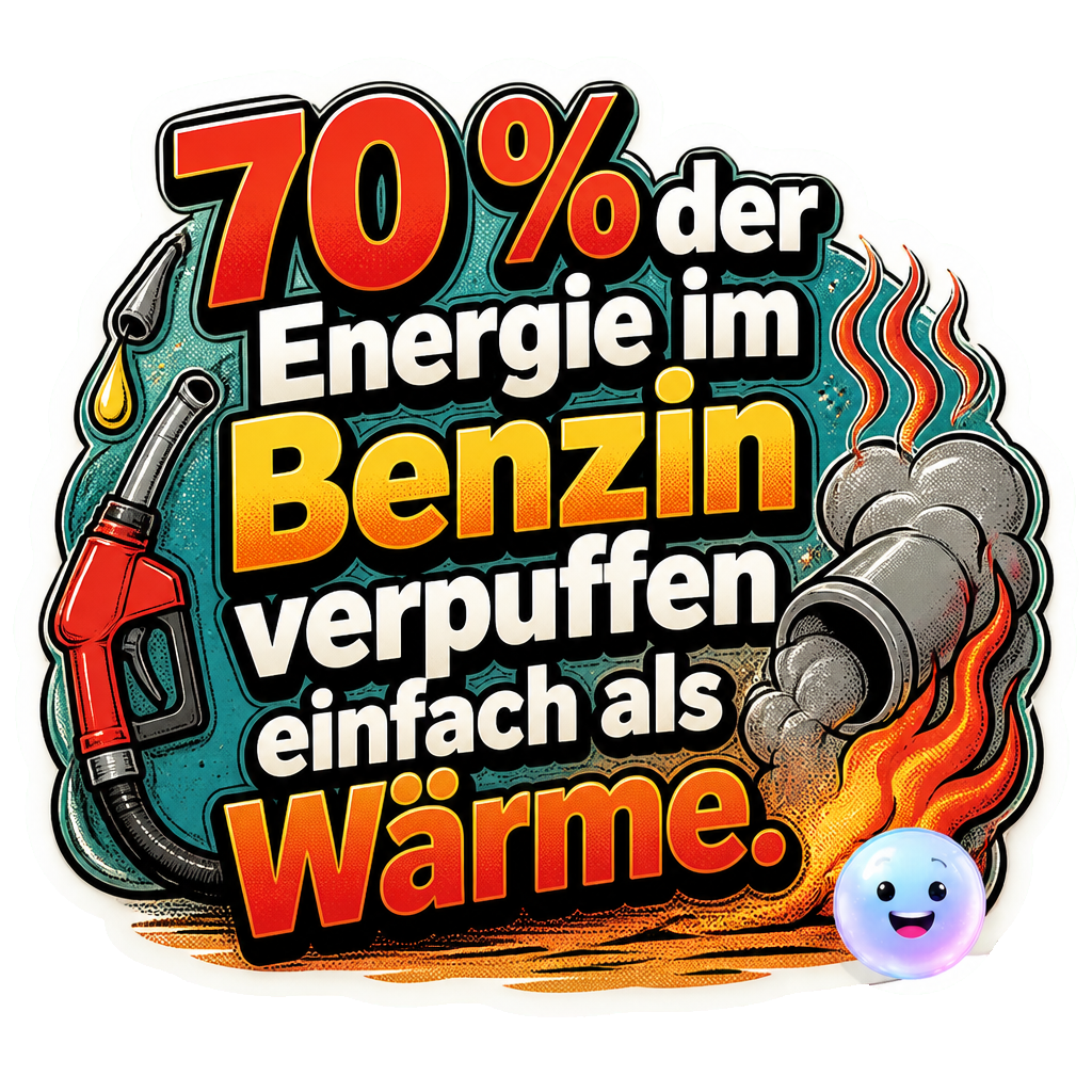 70 % der Energie im Benzin verpuffen einfach als Wärme.