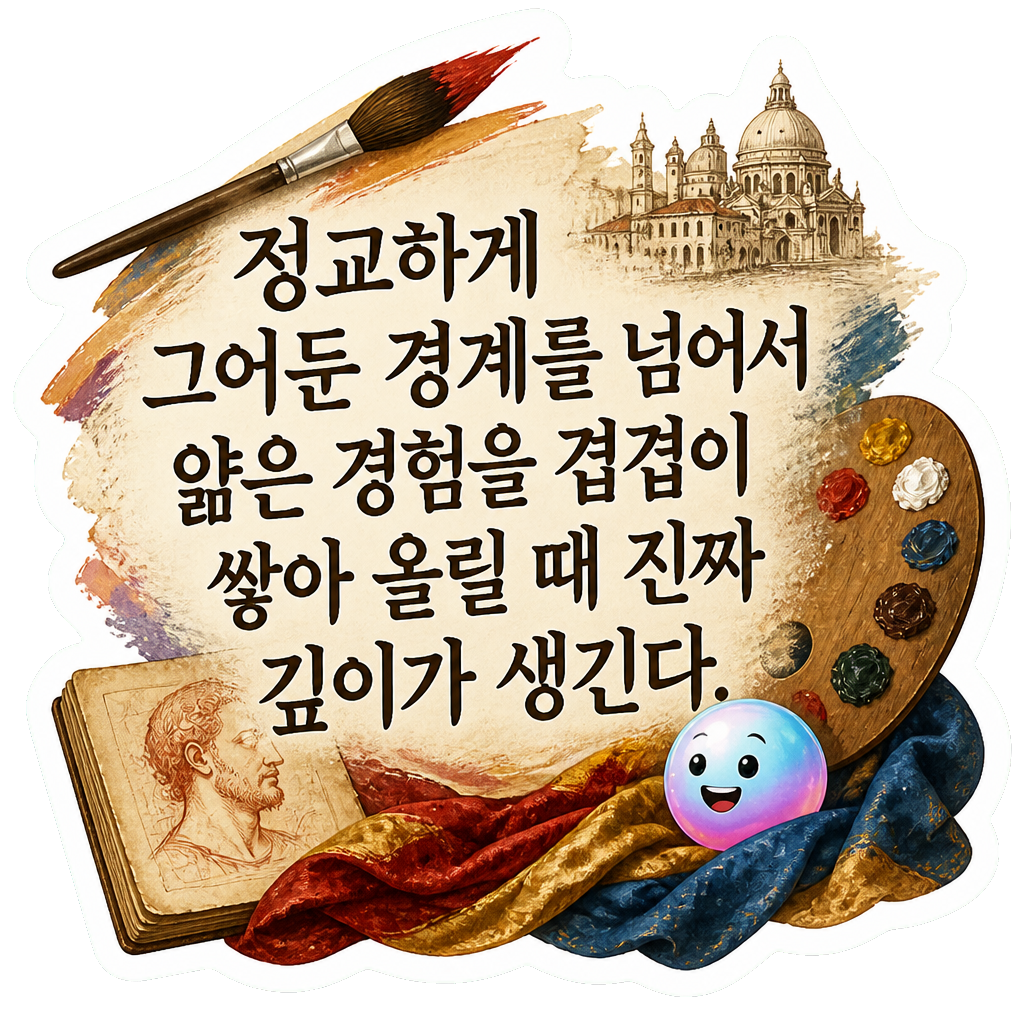 정교하게 그어둔 경계를 넘어서 얇은 경험을 겹겹이 쌓아 올릴 때 진짜 깊이가 생긴다.