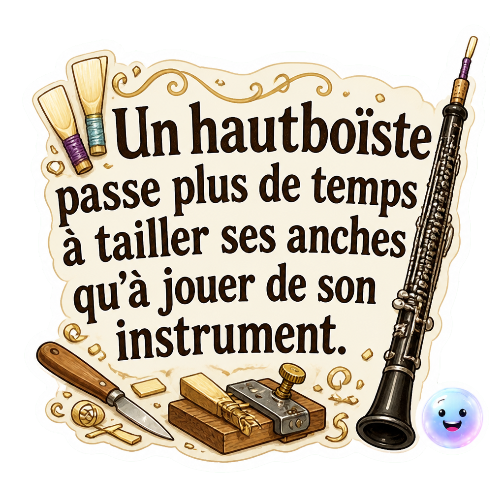 Un hautboïste passe plus de temps à tailler ses anches qu'à jouer de son instrument.