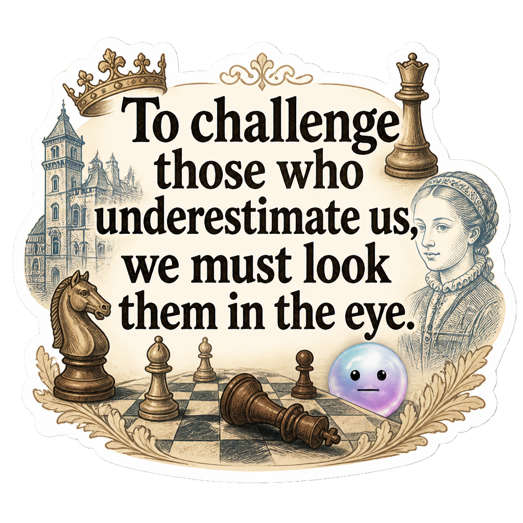 To challenge those who underestimate us, we must look them in the eye.