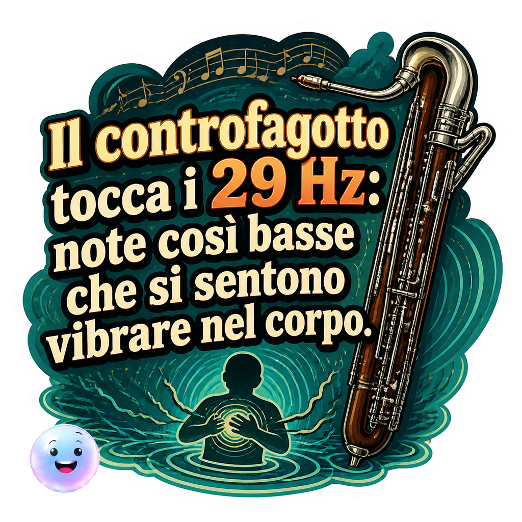 Il controfagotto tocca i 29 Hz: note così basse che si sentono vibrare nel corpo.
