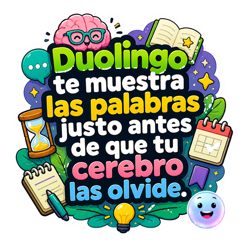 Duolingo te muestra las palabras justo antes de que tu cerebro las olvide.
