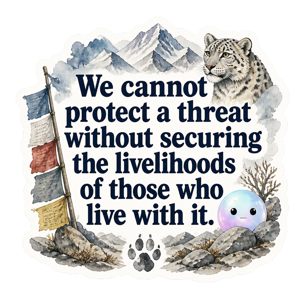 We cannot protect a threat without securing the livelihoods of those who live with it.