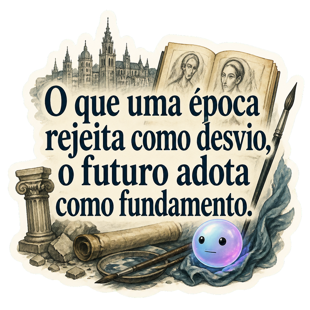 O que uma época rejeita como desvio, o futuro adota como fundamento.