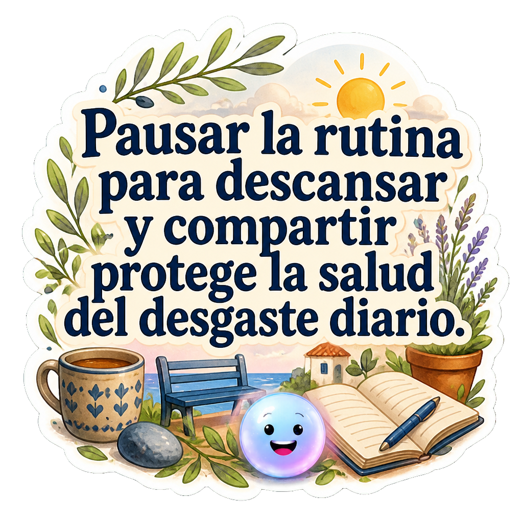 Pausar la rutina para descansar y compartir protege la salud del desgaste diario.