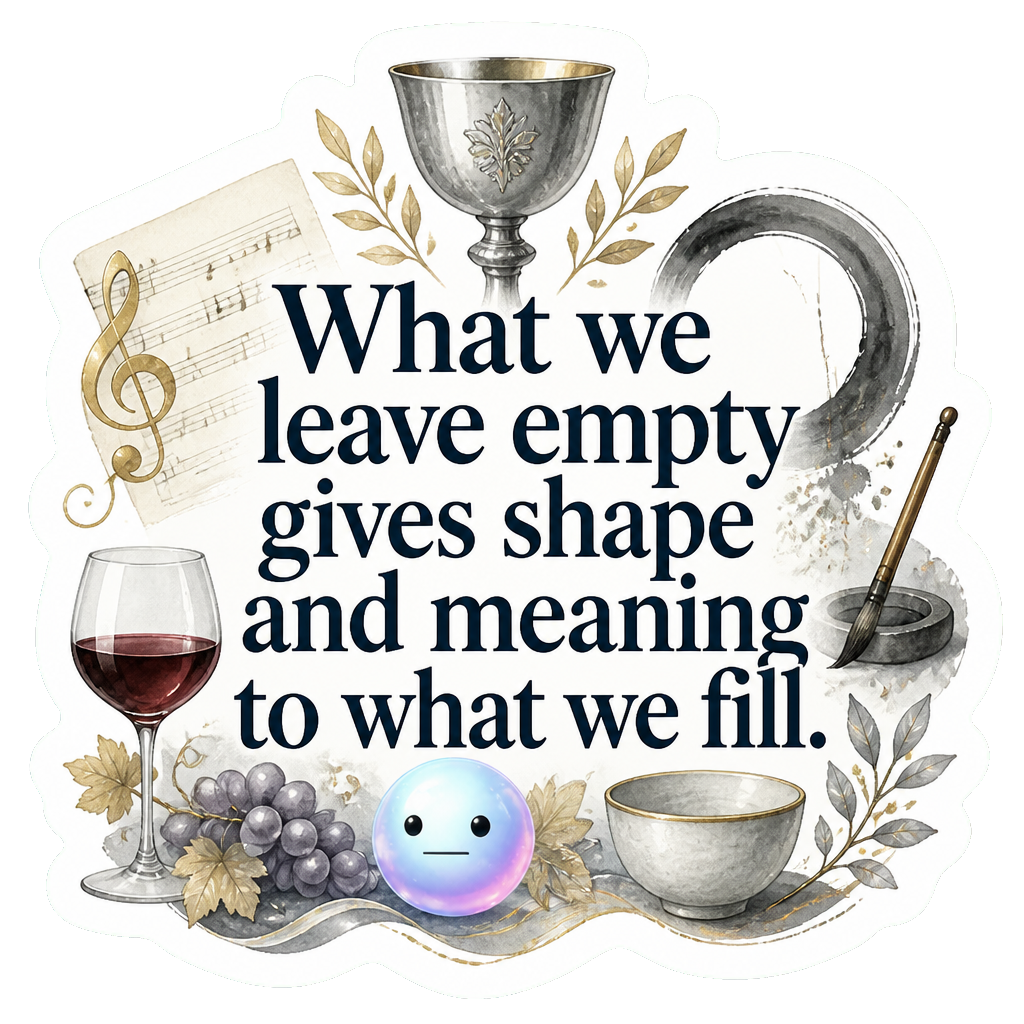 What we leave empty gives shape and meaning to what we fill.