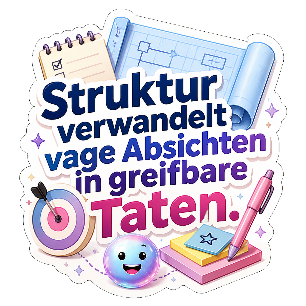 Struktur verwandelt vage Absichten in greifbare Taten.