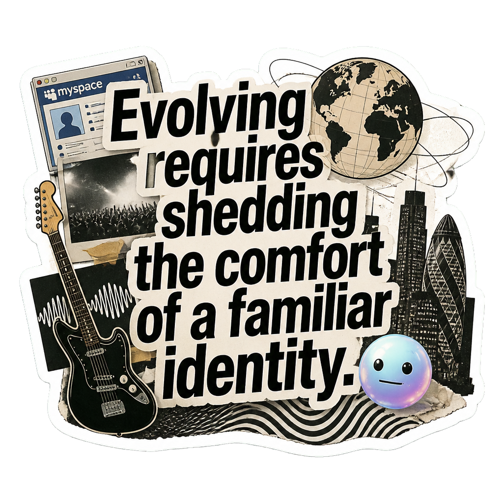Evolving requires shedding the comfort of a familiar identity.