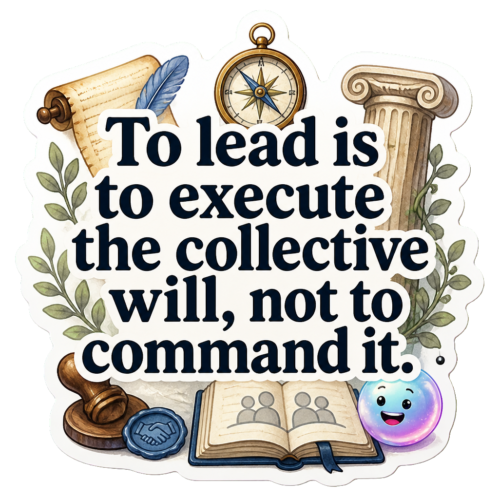 To lead is to execute the collective will, not to command it.