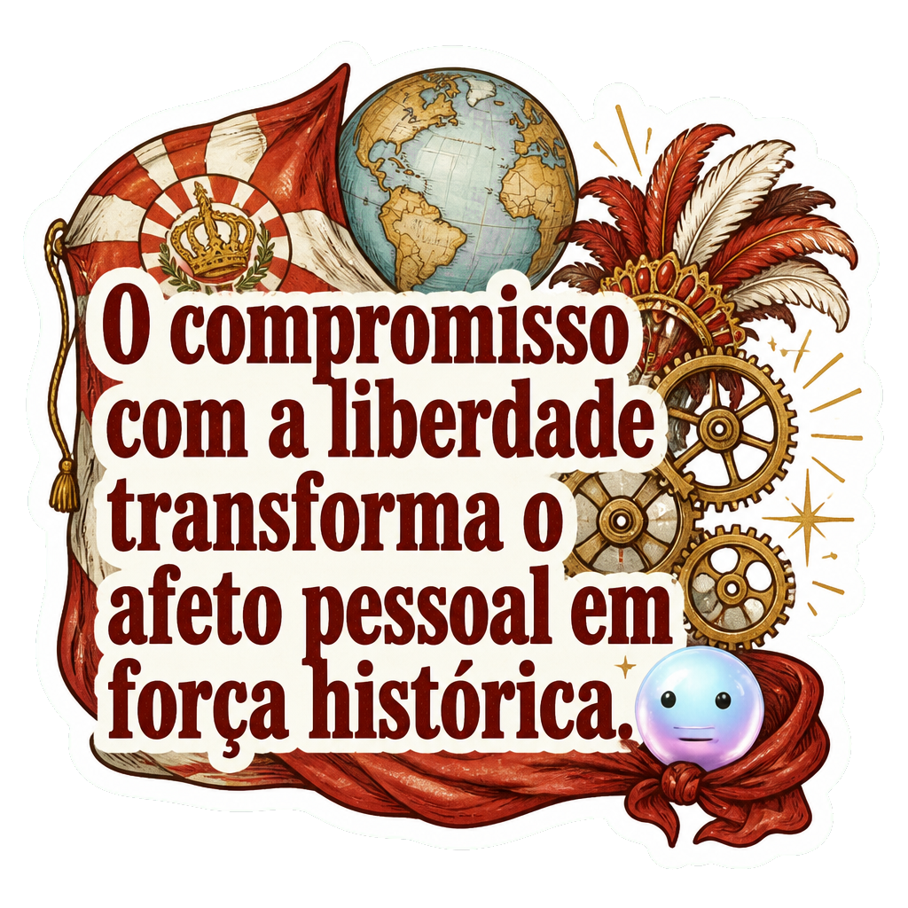 O compromisso com a liberdade transforma o afeto pessoal em força histórica.