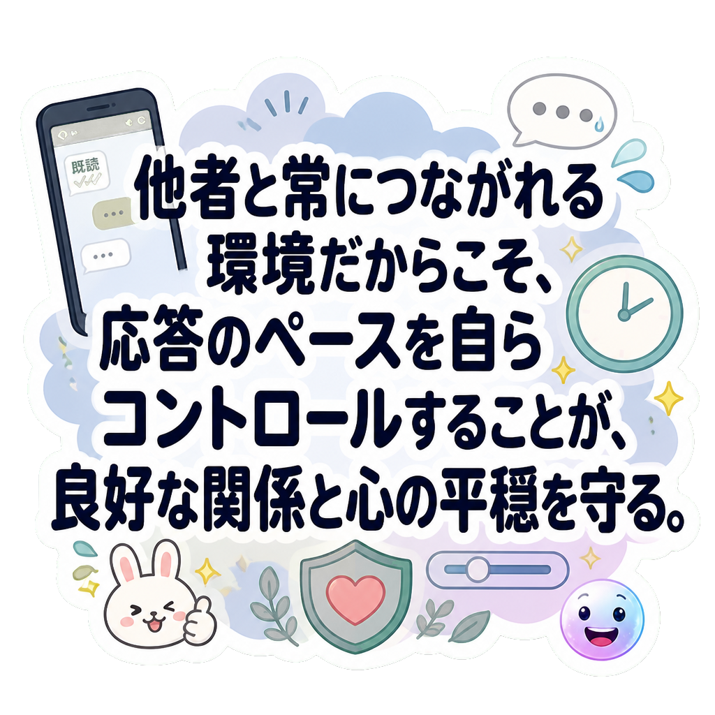 他者と常につながれる環境だからこそ、応答のペースを自らコントロールすることが、良好な関係と心の平穏を守る。